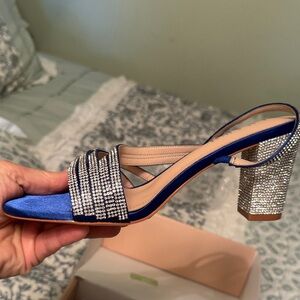 Elegant Blue and Silver Women's Heels